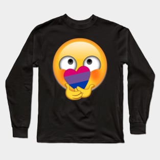 Bisexual Shy Heart Emoji Long Sleeve T-Shirt